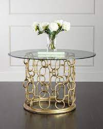 Check out our round glass dining table selection for the very best in unique or custom, handmade pieces from our dining room furniture shops. Gold Bernhardt Selinda Glass Top Dining Table