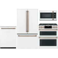 Cafe 4 Piece Kitchen Appliance Package With Double Oven Gas Range White Rc Willey Furniture St Kitchen Appliance Packages Gas Range Double Oven Double Oven
