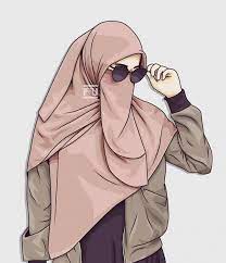 Yang satu ini nggk harus untuk kalian yang berkacamata. Gambar Sketsa Kartun Muslimah Bercadar