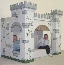 Solid wood bunk bed for kids hardwood twin over twin bunk bed with trundle and staircase. Canterbury Castle Themed Bunk Bed