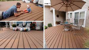 By contrast, trex composite decking is produced from a combination of recycled wood chips along with sawdust, and recycled plastic. Evergrain Collection Envision Composite Decking Youtube