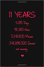 A lot of men claim i don't want anything, honey. but when you're trying to follow the traditional symbols for your 11th year of marriage, things can get even more tricky! 11 Years 11th Year Anniversary Gift For Wife Husband Boyfriend Girlfriend Notebook Counting The Time Days Minutes Seconds Thoughtful Wedding Anniversary Gifts Notebooks Anniversary Celebration 9798622229558 Amazon Com Books