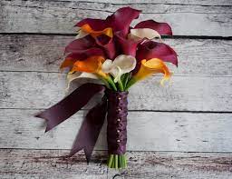 Fuchsia And Orange Calla Lily Bouquet Etsy Bridal Bouquet Calla Lily Bouquet Lily Bouquet