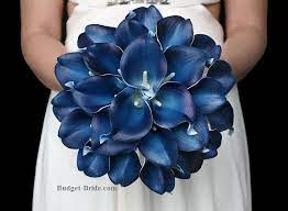 Navy Blue Calla Lily Wedding Flowers Blue Wedding Flowers Silk Flowers Wedding Lily Wedding