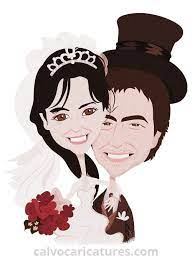 Portfolio image by zoe ranucci; Half Body Caricature Of A Married Couple White Background Illustrated From Photos Caricature Illustration Married Couple