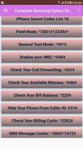 Send texts, photos, images, video messages without any cost. Complete Samsung Galaxy Secret Code For Android Apk Download