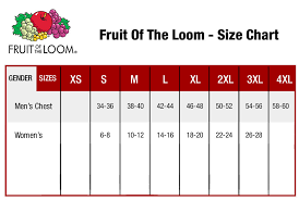 26 Unique Fruit Loom T Shirts Size Chart