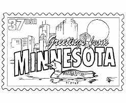 Minnesota State Stamp Us States Coloring Pages Minnesota Activities Minnesota Kids Coloring Pages