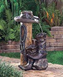 Cowboy Boots Garden Fountain Water Fountains Outdoor Fountains Outdoor Garden Fountain