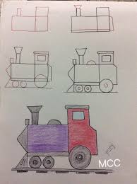 Easy Train Guided Drawing Drawing For Kids Directed Drawing