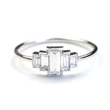 Diamond Engagement Ring Engagement Ring Baguette Engagement Etsy Diamond Engagement Rings Baguette Engagement Ring Vintage Engagement Rings