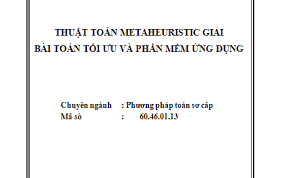 Thuật toán Metaheuristic giải bài toán tối ưu và phần mềm ứng dụng