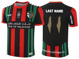 In january 2014, palestino was fined the equivalent of $1,300 for using a new team jersey in the club's traditional colors, red, green and black, but with the number one in the squad numbers on the back shaped as the map of palestine prior to the creation of israel in 1948. Palestino Shirt Jersey On Sale