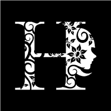 Black And White Graphics Design Flower Clipart White Alphabet H With Black Background Download Free Flower Clipart Designs Gallery We Free Flower Clipart Flower Clipart Alphabet Design