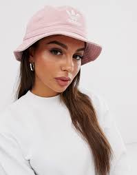 Adidas Washed Black Bucket Hat Adidas Originals Trefoil Logo Bucket Hat In Pink Hat Hairstyles Outfits With Hats Bucket Hat