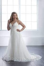 This Christina Wu Love 29305 A Line Plus Size Wedding Dress Hangs On Beaded Spaghetti St Couture Wedding Gowns Plus Size Wedding Gowns Informal Wedding Dresses