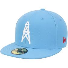 Houston Oilers New Era Team Basic Throwback 59fifty Fitted Hat Light Blue Fitted Hats Houston Oilers New Era