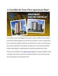 Amenities, pets, commute and more. A Checklist For Your First Apartment Hunt