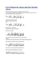 Doa Setelah Adzan Menjawab Adzan Sesuai Sunnah