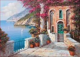 Seascape South Of Italy By Ernesto Di Michele Italy Painting Italian Paintings Tuscany Landscape