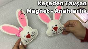 keceden tavsan magnet anahtarlik yapimi yoncahobby youtube magnet kece anahtarlik