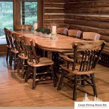 This fresh new take on the classic farmhouse design is constructed from solid mahogany in a rich brown. Saranac Hickory Oval Double Pedestal Dining Table Pedestal Dining Table Double Pedestal Dining Table Rustic Table And Chairs