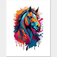 Colorful Horse Head Painting