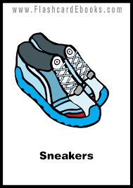 English Flashcard Kindle Clothes Sneakers Trainers Flashcards English Sneakers