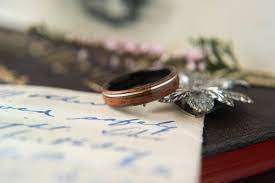 Womens Wedding Band Made From Ebony Rosewood With Offset Etsy In 2020 Womens Wedding Bands Wedding Bands Wooden Rings