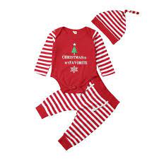 Newborn Baby Christmas Clothes Girl Boy Hohoho Romper Bodysuit Deer Pants Santa Hat Outfit Set Walmart Com