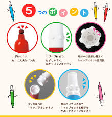 キンダーマーカーたふっこ2 10色 紙箱入 フレーベル館の画材 紙箱 名前シール 紙