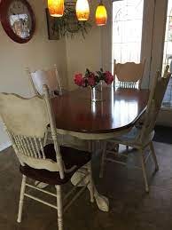 Dining Set After Rustoleum Linen White Chalk Paint And Aged Glaze Refinished Table Dining Table Makeover Chalk Paint Furniture