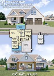 Architectural Designs Home Plan 280048jwd Gives You 1 700 Sq Ft Small Farmhouse Plans Modern Farmhouse Plans Farmhouse Plans