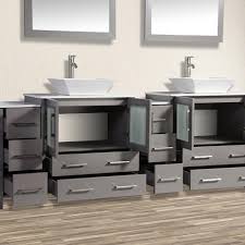 Our showroom is located in brooklyn, new york. 84 Inch Double Sink Bathroom Vanity Combo Set 10 Drawers 2 Shelves 4 Homebeyond