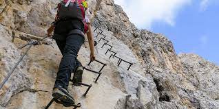 Soldiers built and used the via ferrata during the war to traverse the mountainous terrain in a more direct and timely manner. Oskar Schuster Via Ferrata Via Ferrata Routes