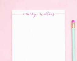 Womens Personalized Notepads for Her, Customized Women Writing Paper Set,  Elegant Thank You Notes, Personalized Note Pad Gift, Modern, NP028