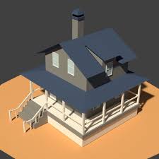 Low Poly Farm House Cow Shed Farmhouse Modern Farmhouse