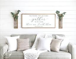 Gather sign dinning room sign oversized sign large dining | etsy overview ♥ available in three sizes 16x36 inches 24x36 inches 24x48 inches (as pictured) ♥ the back of each sign is unpainted to prevent paint transfer to walls and other items. Scripture Sign Dining Room Signs Dining Room Signs Signs For Dining Room Kitchen Signs Where Two Or More Are Gathered Sign Home Living Home Decor Kromasol Com