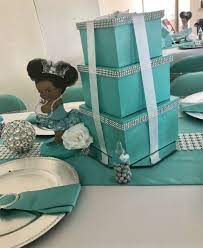 Tiffany themed baby shower decorations. Baby Co Theme Tiffany Co Baby Shower Party Ideas Photo 4 Of 14 Tiffany Baby Showers Tiffany Blue Baby Shower Tiffany Baby Shower Theme