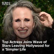 After being in Hollywood for 40 years, actress Andie MacDowell says she is  much happier now that she has settled for a simpler life in South Carolina.  "I'm happier now than I