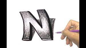 How To Draw 3d Curved Letter N Amazing Art Drawing Video Amazing Art 3d Drawings Drawing Tutorial Easy