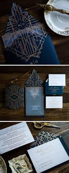 Black And Gold Acrylic Wedding Invitations Unique Navy And Gold Art Deco Acrylic Wedding Invitation By Penn Paperie Geome Acrylic Wedding Invitations Art Deco Wedding Invitations Art Deco Invitations