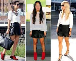 Usarla con camisetas o camisas blancas, le dará un toque muy actual a tu look. Como Combinar Una Falda De Cuero