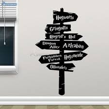 Harry Potter Wall Decal Hogwarts Road Sign Vinyl Sticker Home Movie Decor Removable Diy Wall Harry Potter Wall Decals Harry Potter Wall Decor Harry Potter Wall