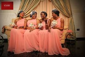 In fact, the simple cut and design of this dress really complements the unbroken column of whimsical peach color. Nigerian Wedding Peach Bridesmaids Dresses Fascinators Gorgeous Bridesmaid Dresses Peach Bridesmaid Dresses Latest Bridesmaid Dresses