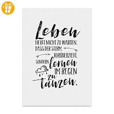 Kunstdruck Poster Mit Spruch Im Regen Tanzen Typografie Bild Auf Hochwertigem Karton Plakat Druck Print Im Regen Tanzen Spruch Kuche Schone Wandbilder