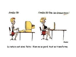 La Secretaire D Avant Et La Moderne Secretaire Recherche Emploi Blague