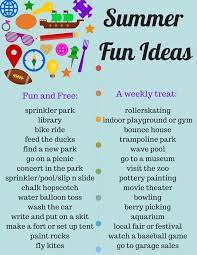 Free Summer Fun Ideas Printable List Of Free And Cheap Things To Do With Your Kids This Summer Summer Fun Cheap Things To Do Summer Activities