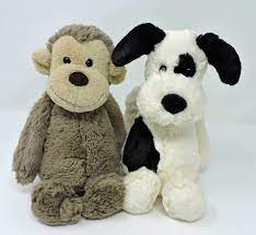 Jellycat Bashful Dog Monkey 12 Soft Toy Cream Black Brown Stuffed Animal Lot Jellycat Soft Stuffed Animals Black Dog Plush Monkey Stuffed Animal