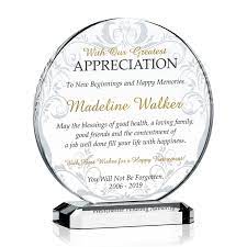 (updated apr 2021) check our most comprehensive list of the retirement gift ideas for men. Custom Circular Crystal Appreciation Award Retirement Plaques Award Plaque Appreciation